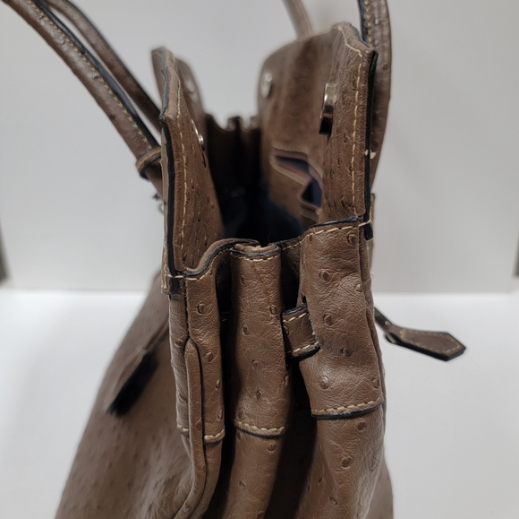 Brown Leather Purse / Handbag with clasp closure - Picture 4 of 14